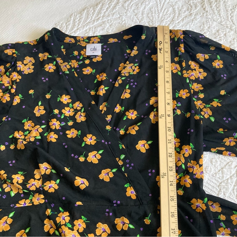 CAbi debut fiesta floral wrap dress romantic wedding guest spring summer size M - Picture 6 of 14